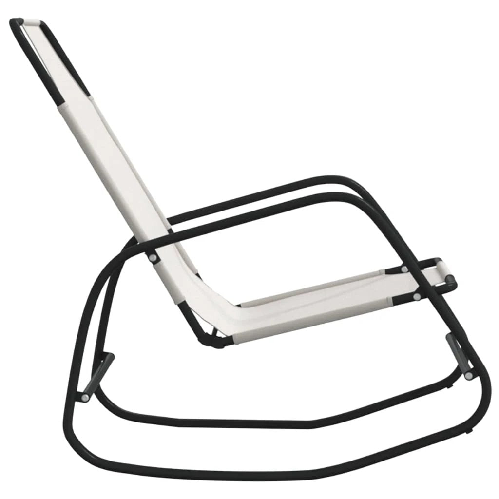 vidaXL Rocking Sun Lounger Black Steel and Textilene by vidaXL