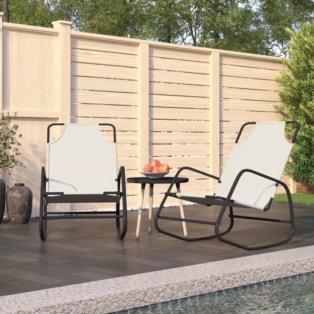 vidaXL Rocking Sun Lounger Black Steel and Textilene by vidaXL
