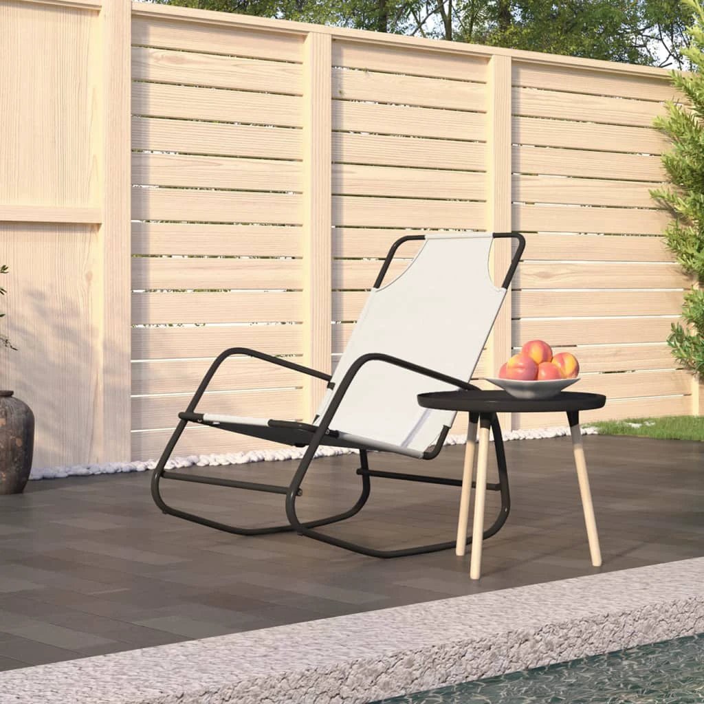 vidaXL Rocking Sun Lounger Black Steel and Textilene by vidaXL