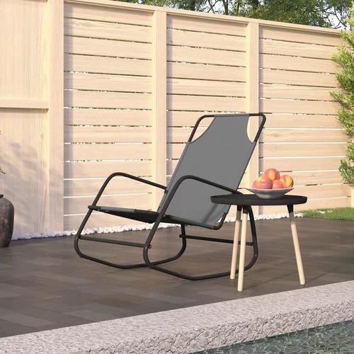 vidaXL Rocking Sun Lounger Black Steel and Textilene by vidaXL