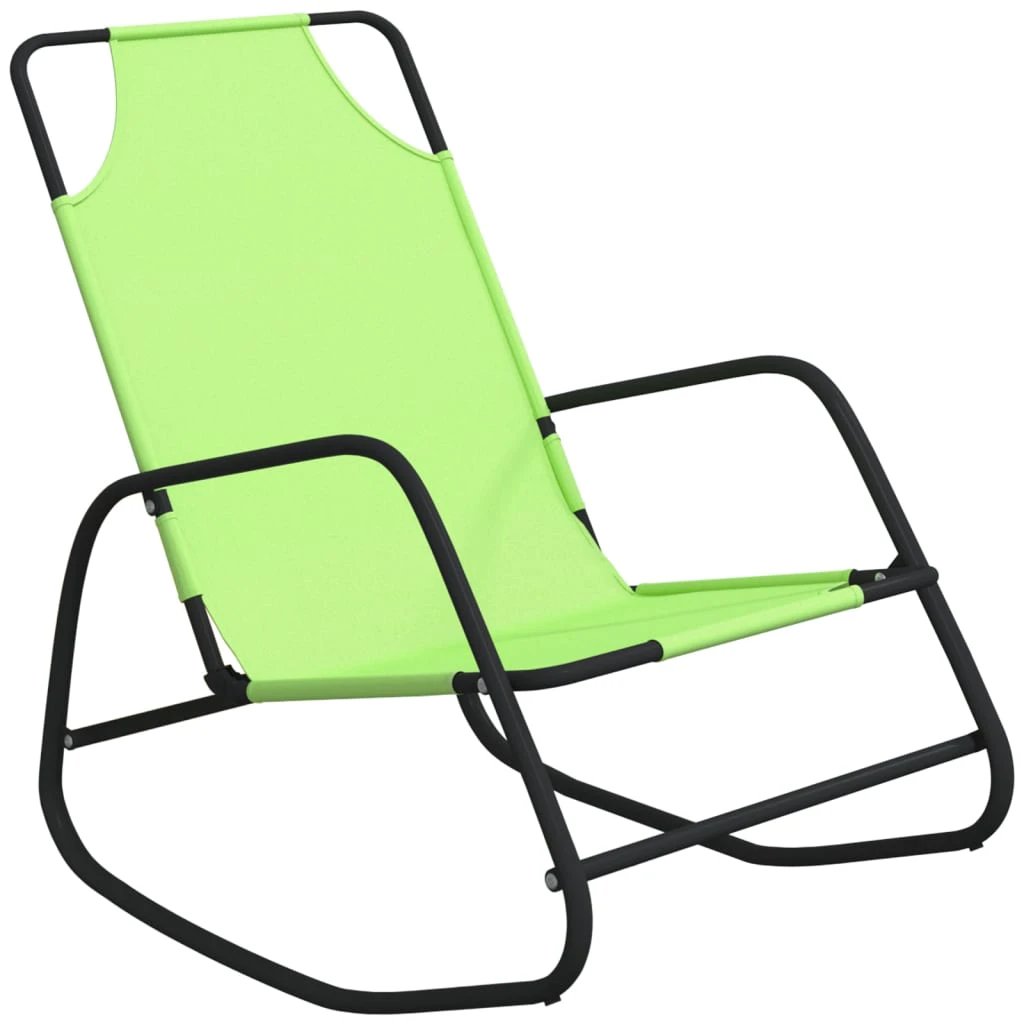 vidaXL Rocking Sun Lounger Black Steel and Textilene by vidaXL