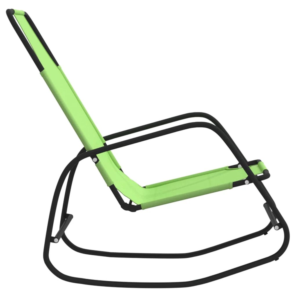 vidaXL Rocking Sun Lounger Black Steel and Textilene by vidaXL