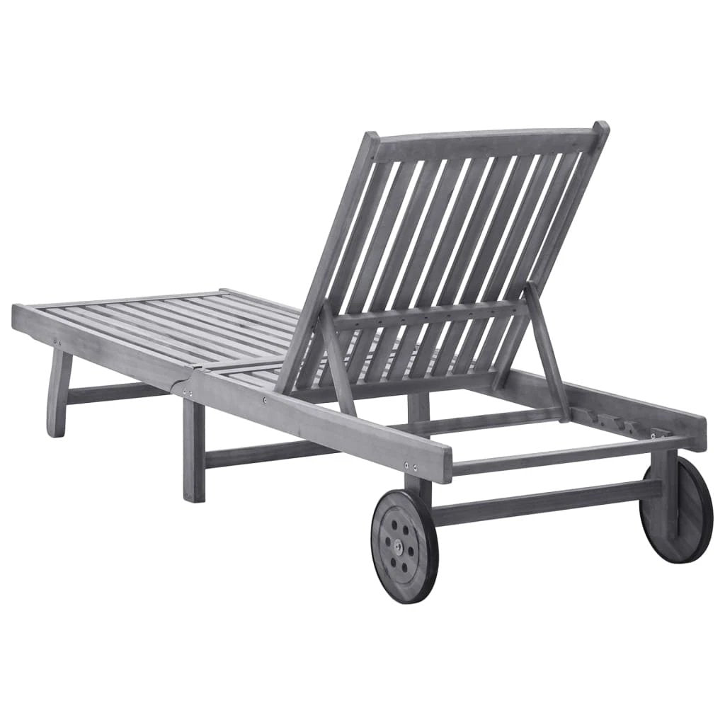 vidaXL Sun Lounger Solid Acacia Wood by vidaXL