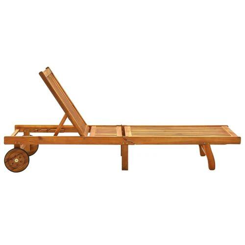 vidaXL Sun Lounger Solid Acacia Wood - Sun Lounger