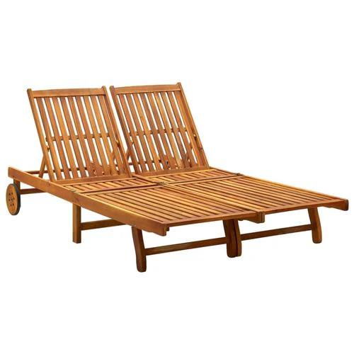 vidaXL Sun Lounger Solid Acacia Wood by vidaXL