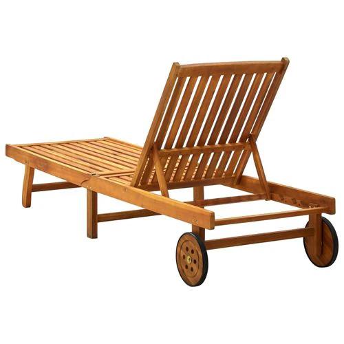 vidaXL Sun Lounger Solid Acacia Wood - Sun Lounger