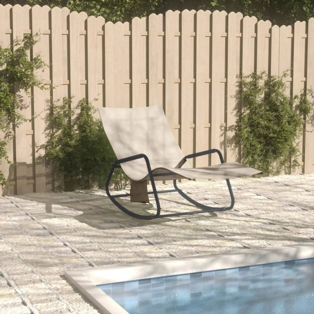 vidaXL Sun Lounger Steel and Textilene Black by vidaXL