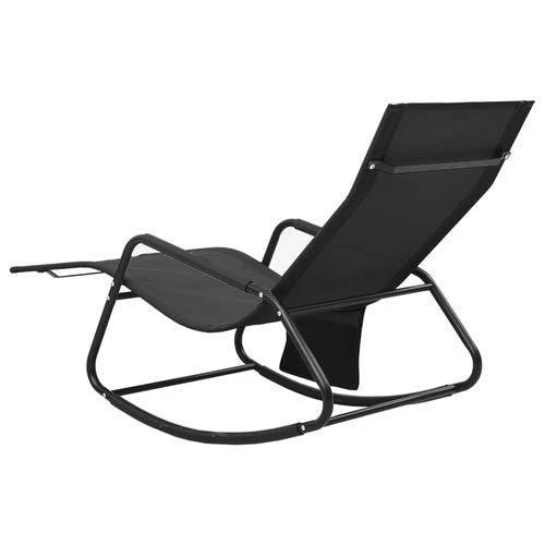vidaXL vidaXL Sun Lounger Steel and Textilene Black - Sun Lounger