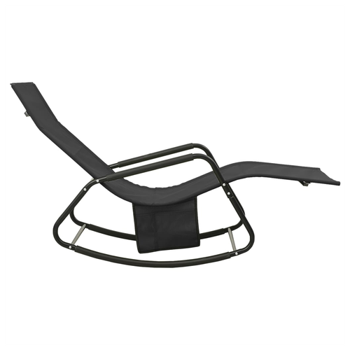 vidaXL vidaXL Sun Lounger Steel and Textilene Black - Sun Lounger