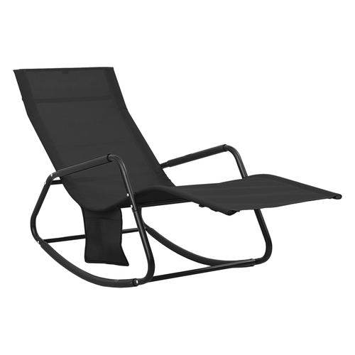 vidaXL vidaXL Sun Lounger Steel and Textilene Black - Sun Lounger