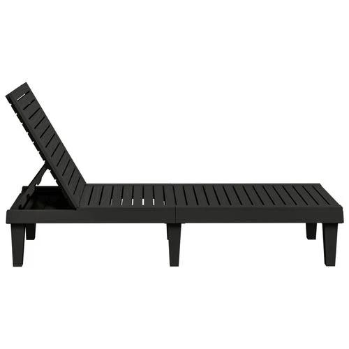 vidaXL Sun Lounger Black 155x58x83 cm Polypropylene by vidaXL