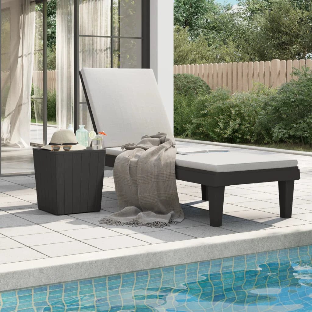 vidaXL Sun Lounger Black 155x58x83 cm Polypropylene by vidaXL