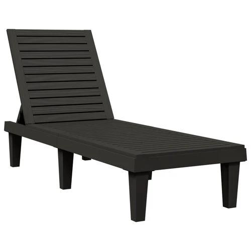 vidaXL Sun Lounger Black 155x58x83 cm Polypropylene by vidaXL