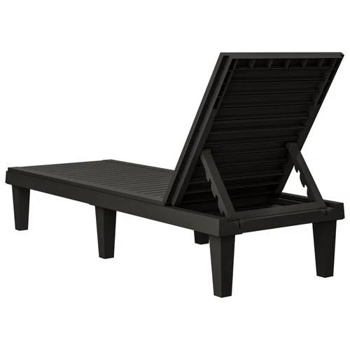 vidaXL Sun Lounger Black 155x58x83 cm Polypropylene by vidaXL