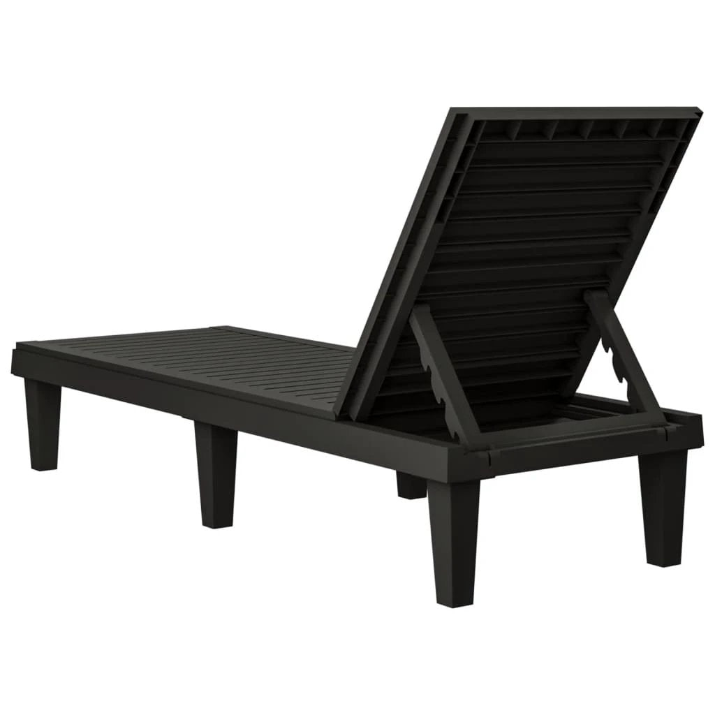 vidaXL Sun Lounger Black 155x58x83 cm Polypropylene by vidaXL