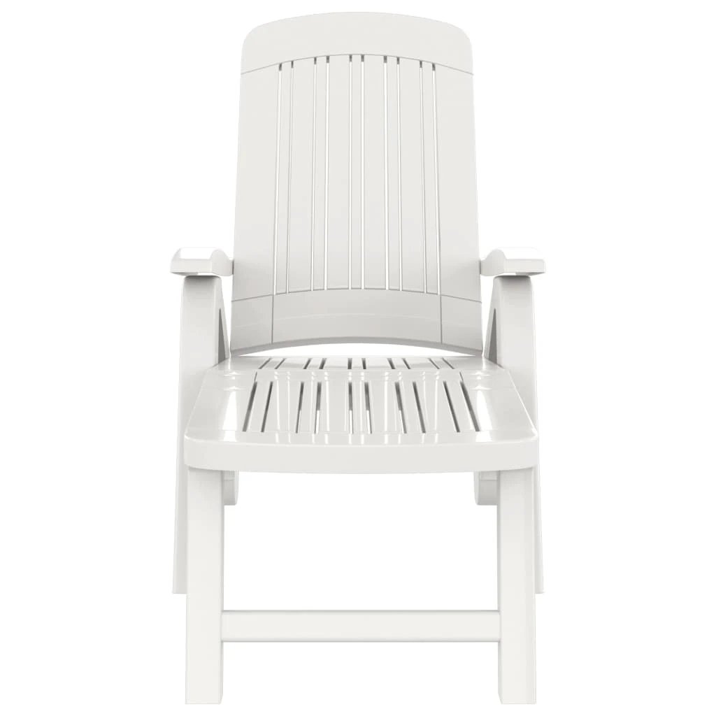 Folding Sun Lounger Polypropylene White by vidaXL