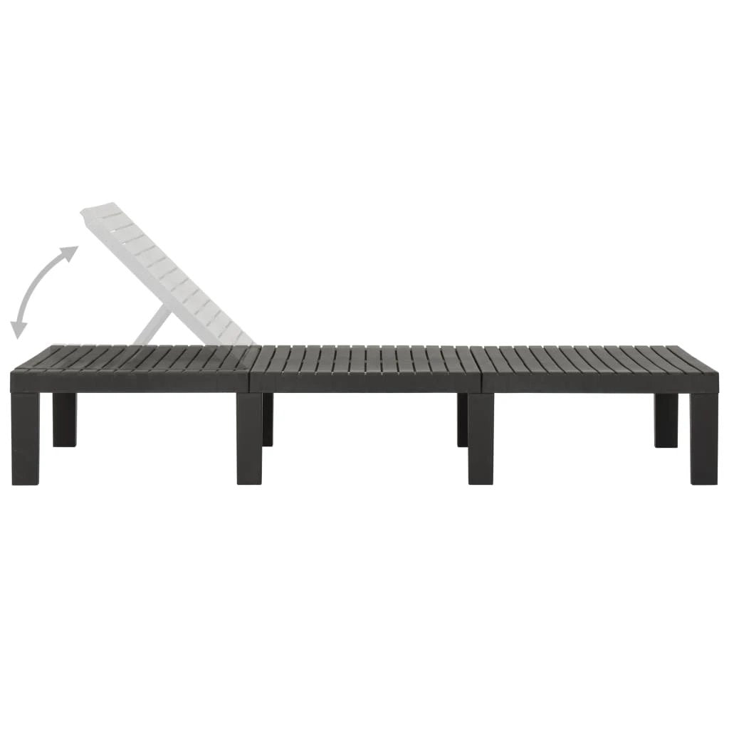 vidaXL Sun Lounger Plastic White by vidaXL