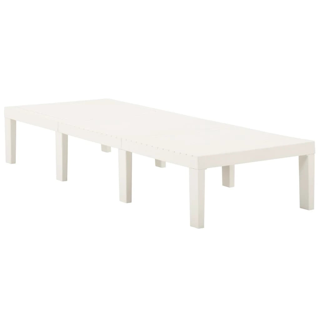 vidaXL Sun Lounger Plastic White - Sun Lounger