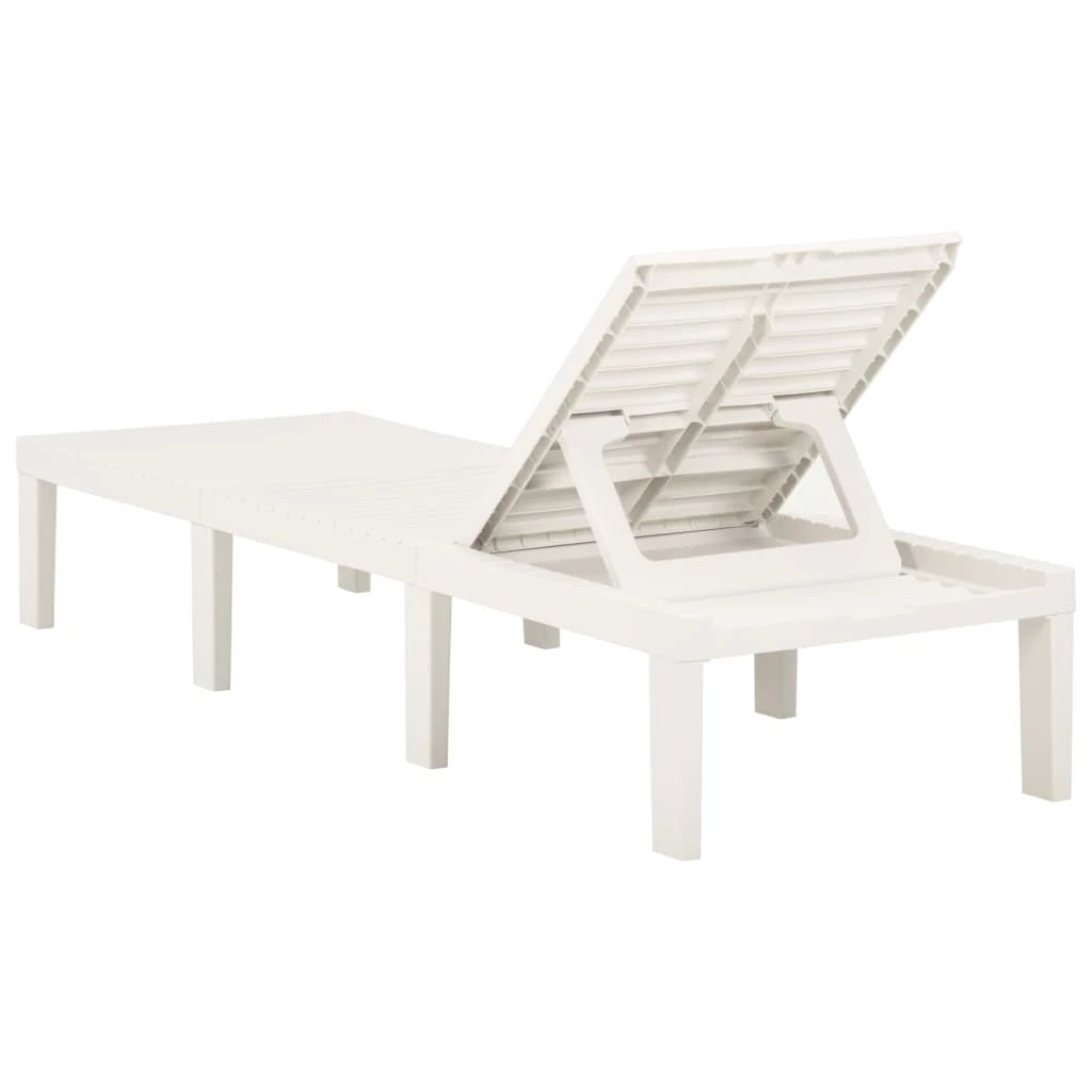 vidaXL Sun Lounger Plastic White by vidaXL