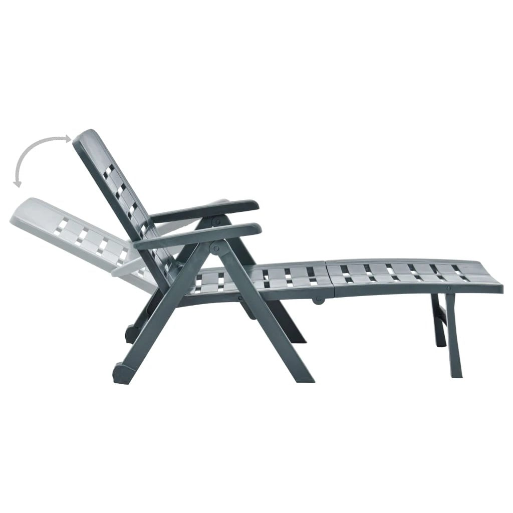 vidaXL Folding Sun Lounger Plastic White - Sun Lounger