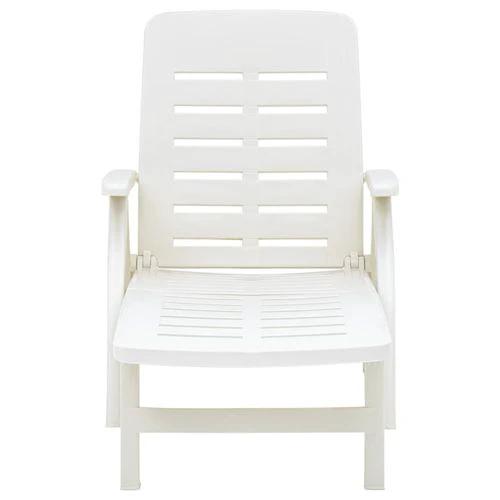 vidaXL Folding Sun Lounger Plastic White by vidaXL