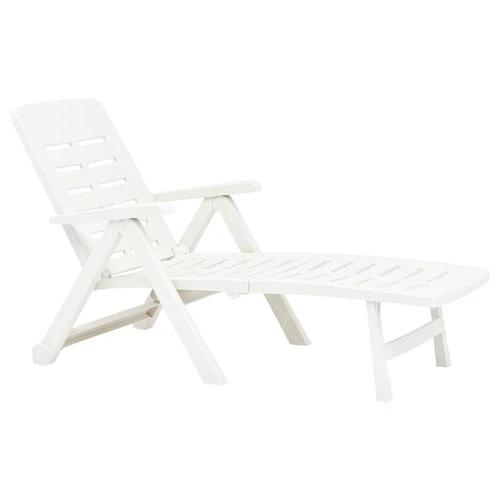 vidaXL Folding Sun Lounger Plastic White by vidaXL