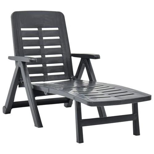 vidaXL Folding Sun Lounger Plastic White by vidaXL