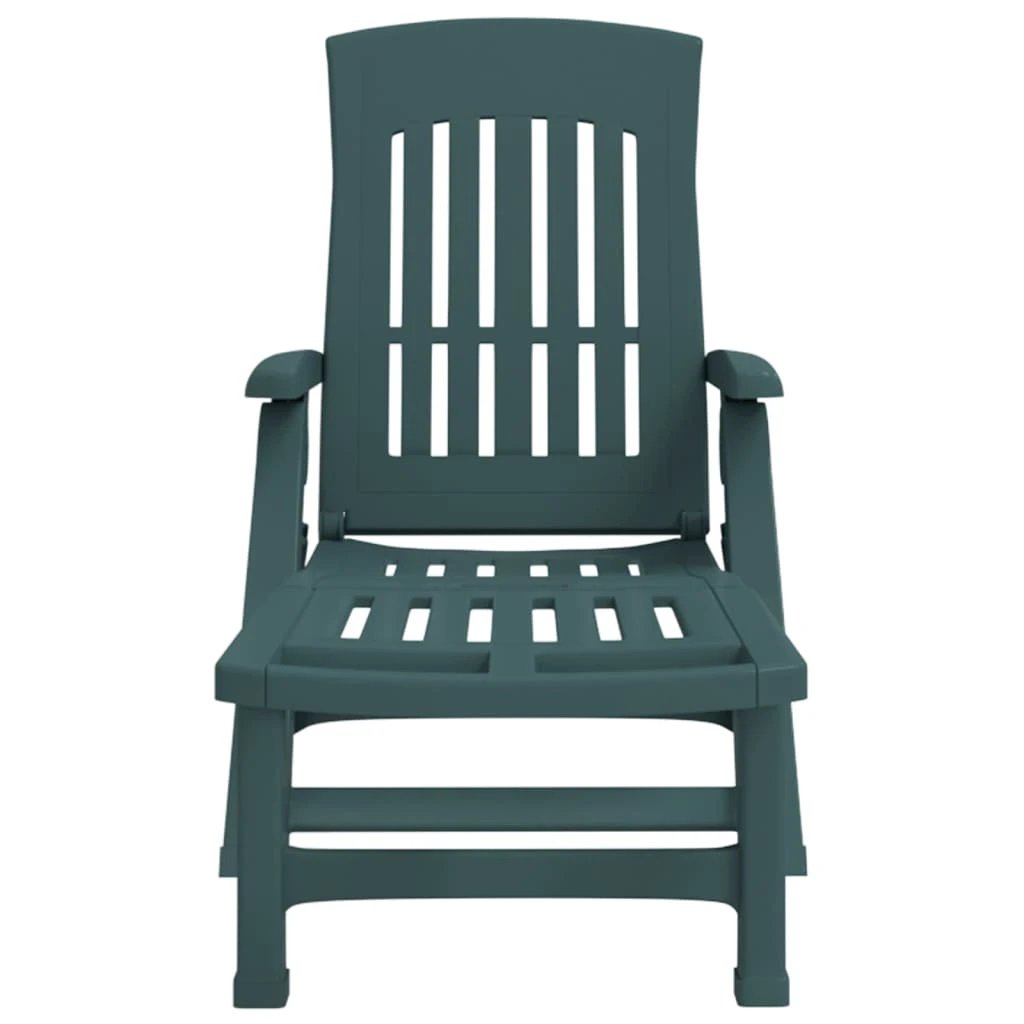 vidaXL Folding Sun Lounger with Wheels White PP by vidaXL