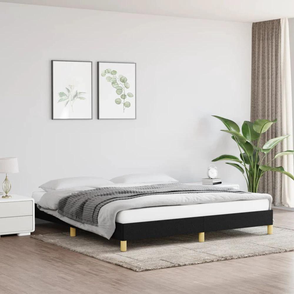 Bed Frame Black 180x200 cm vidaXL Super King Fabric by vidaXL