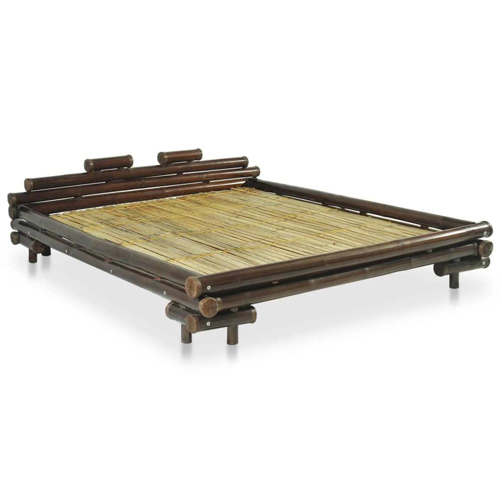 Bed Frame Dark Brown Bamboo 180x200 cm 6FT vidaXL Super King by vidaXL