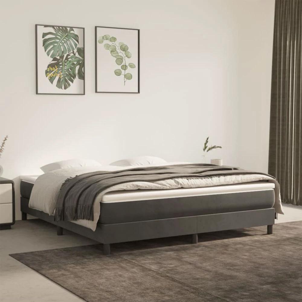 Bed Frame Dark Grey 180x200 cm vidaXL Super King Velvet by vidaXL