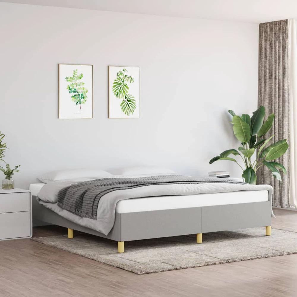 Bed Frame Light Grey 180x200 cm vidaXL Super King Fabric by vidaXL