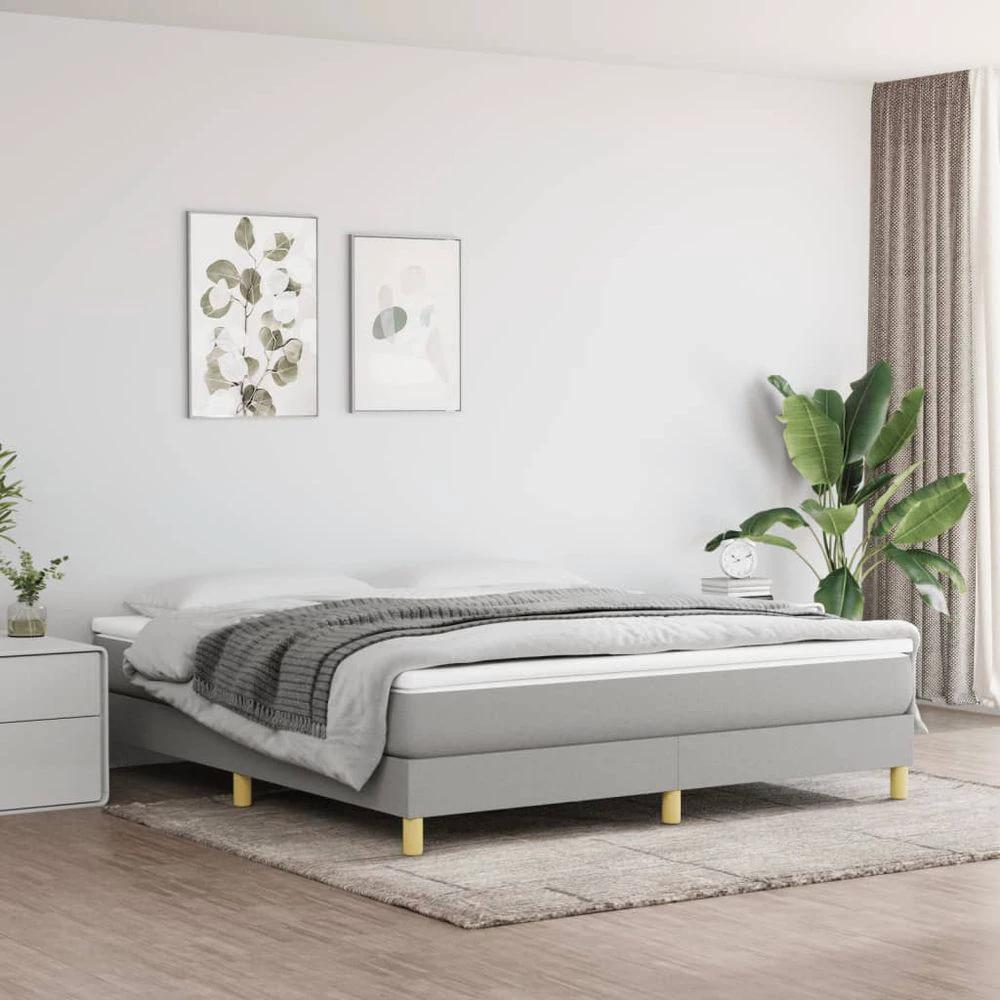 Bed Frame Light Grey 180x200cm vidaXL Super King Fabric by vidaXL