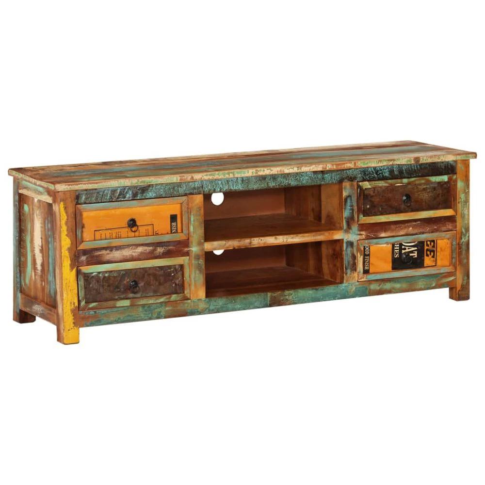 Reclaimed Wood TV Cabinet TV Stand 4 Drawers vidaXL by vidaXL
