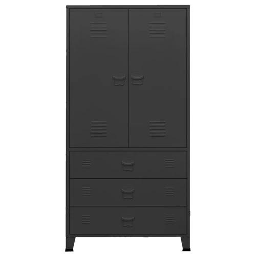 vidaXL Industrial Wardrobe Black 90x50x180 cm Metal - Wardrobe