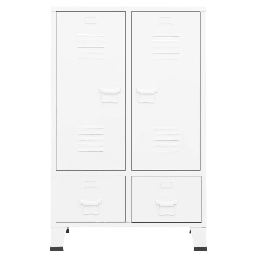 vidaXL Industrial Wardrobe White 67x35x107 cm Steel - Wardrobe
