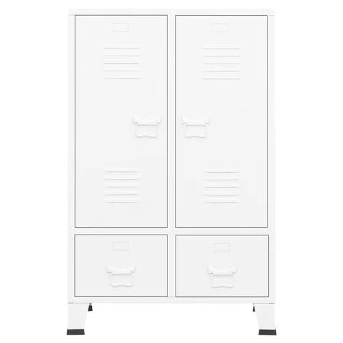 vidaXL Industrial Wardrobe White 67x35x107 cm Steel - Wardrobe