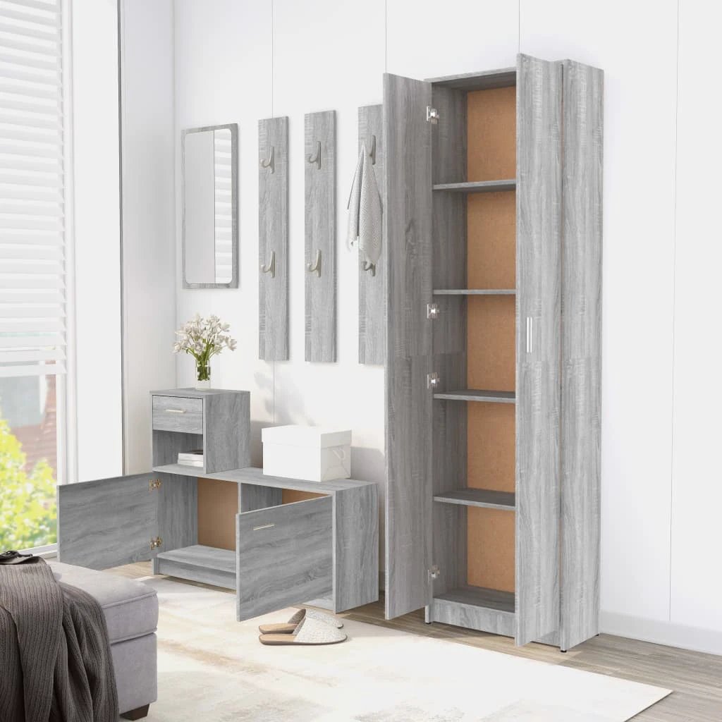 vidaXL Hallway Wardrobe Smoked Oak 55x25x189 cm Engineered Wood - Wardrobe