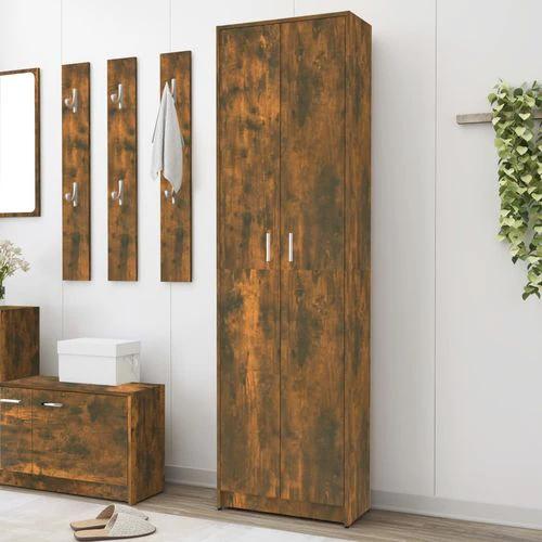 vidaXL Hallway Wardrobe Smoked Oak 55x25x189 cm Engineered Wood by vidaXL