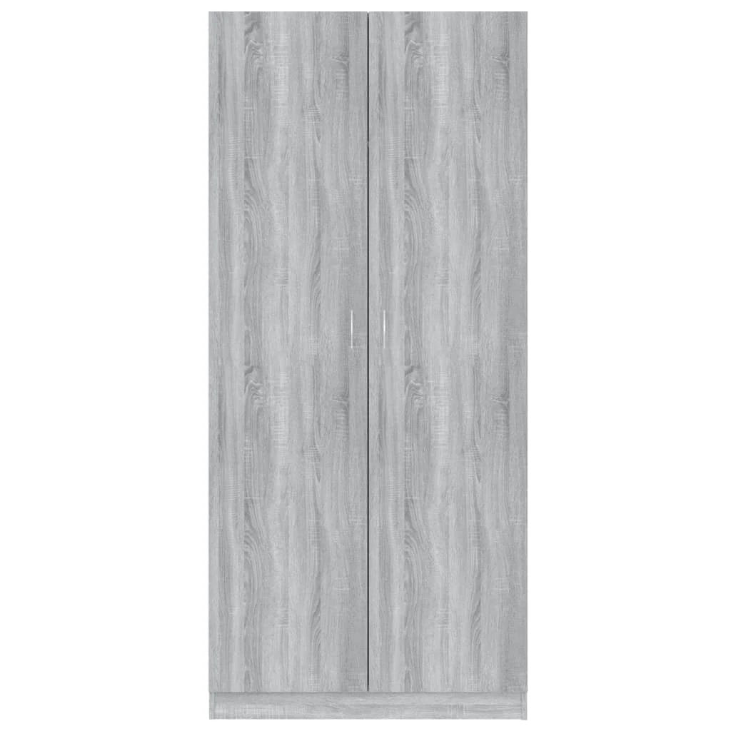 vidaXL Wardrobe Smoked Oak 90x50x200 cm Engineered Wood - Wardrobe