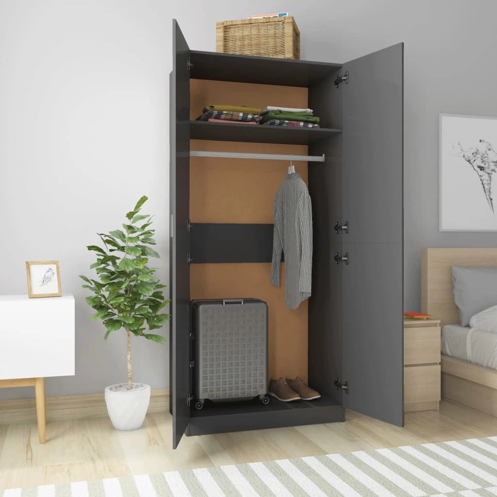 vidaXL Wardrobe Smoked Oak 90x50x200 cm Engineered Wood by vidaXL