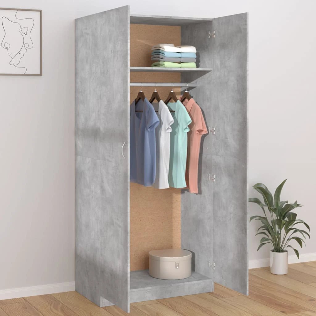 vidaXL Wardrobe Smoked Oak 90x50x200 cm Engineered Wood by vidaXL