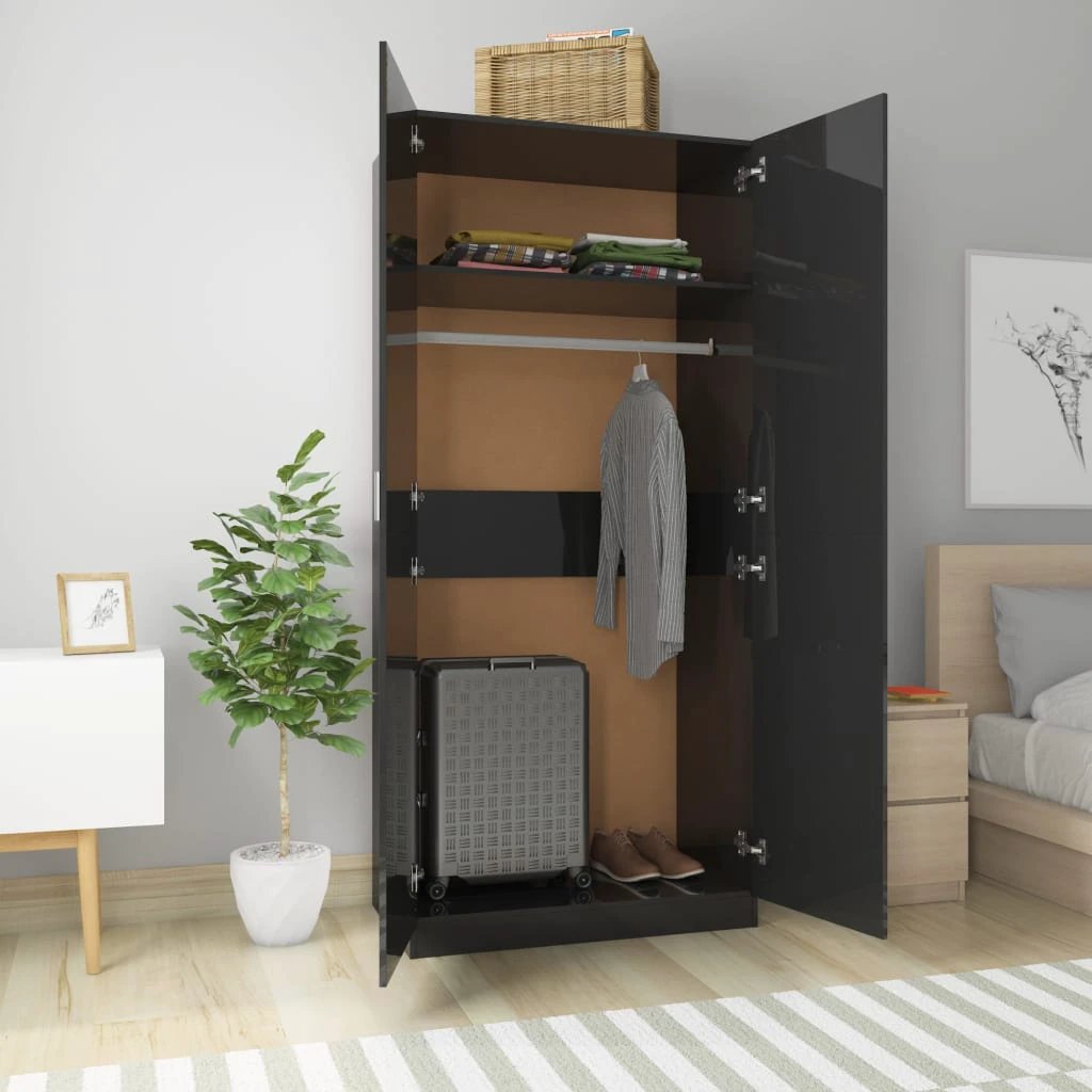 vidaXL Wardrobe Smoked Oak 90x50x200 cm Engineered Wood - Wardrobe