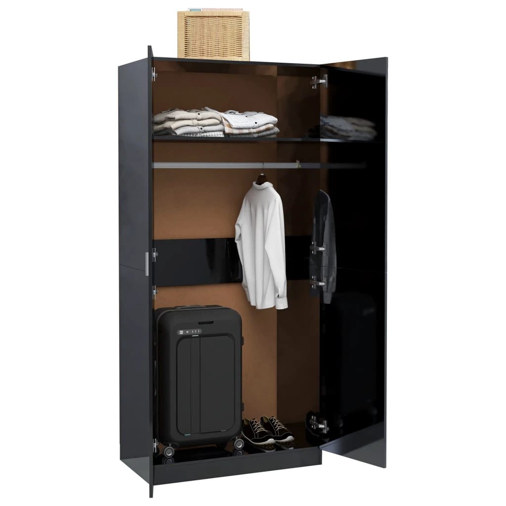 vidaXL Wardrobe Smoked Oak 90x50x200 cm Engineered Wood - Wardrobe
