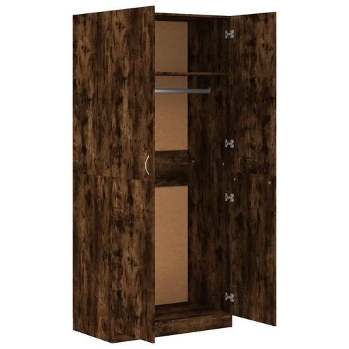 vidaXL Wardrobe Smoked Oak 90x50x200 cm Engineered Wood by vidaXL