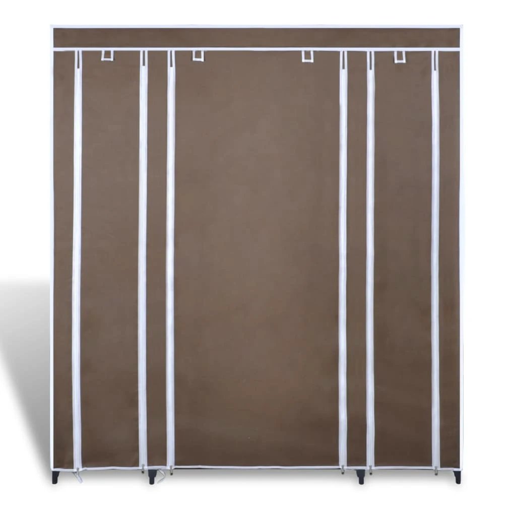 vidaXL vidaXL Fabric Wardrobe with Compartments and Rods 45x150x176 cm Black - Wardrobe