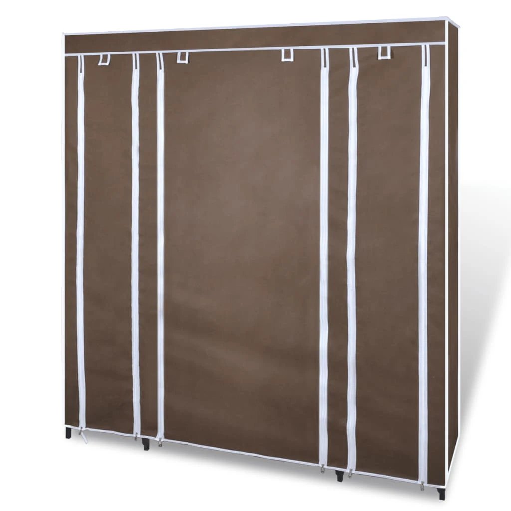 vidaXL vidaXL Fabric Wardrobe with Compartments and Rods 45x150x176 cm Black - Wardrobe