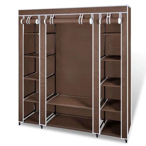 vidaXL vidaXL Fabric Wardrobe with Compartments and Rods 45x150x176 cm Black - Wardrobe
