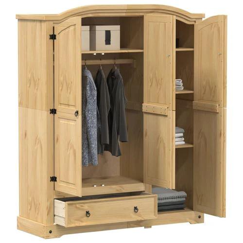 vidaXL Wardrobe Corona 151.5x52x186 cm Solid Wood Pine by vidaXL