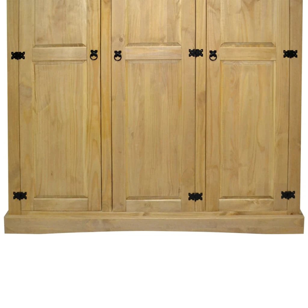 vidaXL Wardrobe Mexican Pine Corona Range 3 Doors Grey by vidaXL